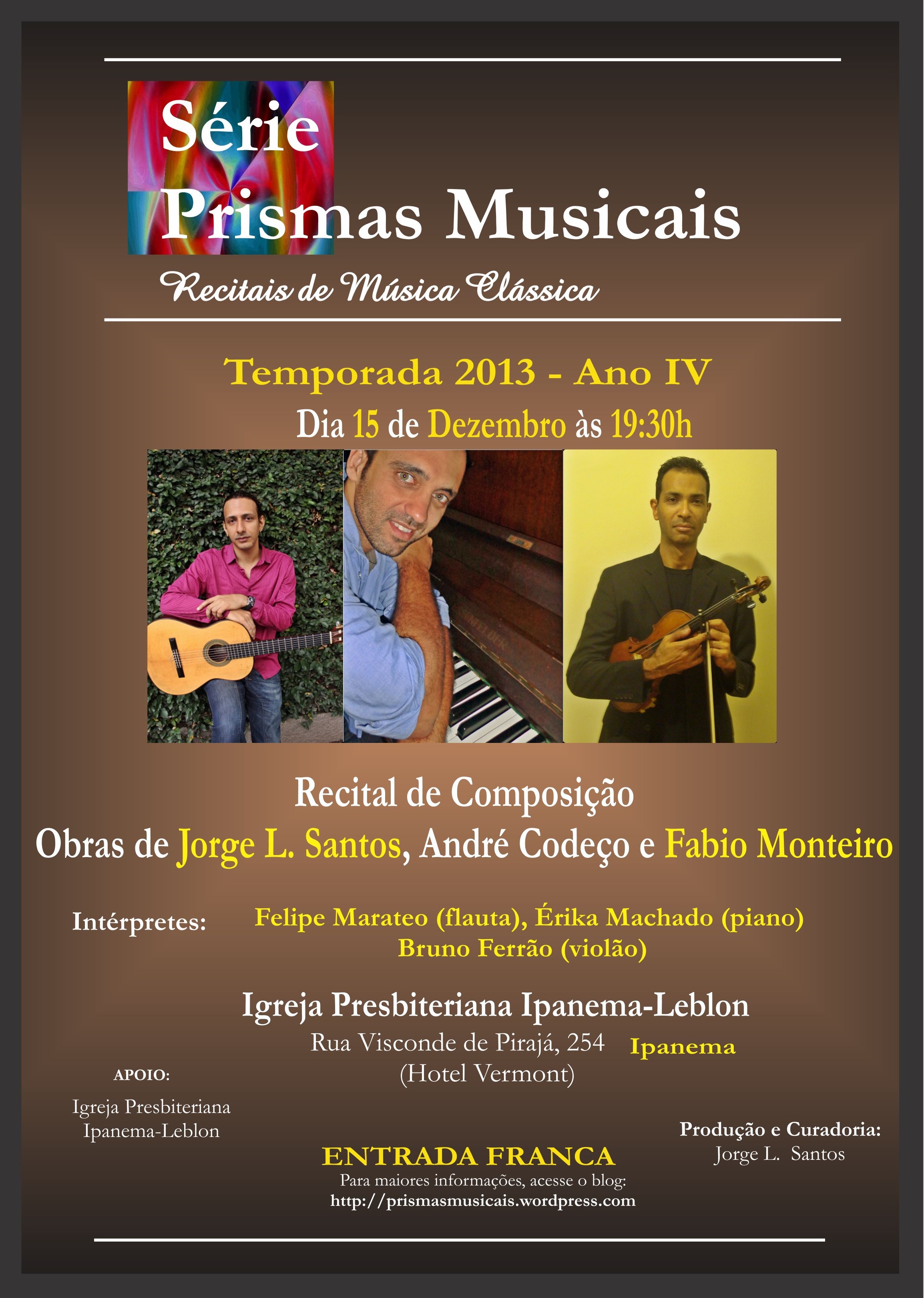 Recital com obras minhas no Domingo dia 15.12 